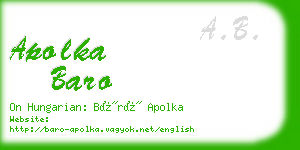 apolka baro business card